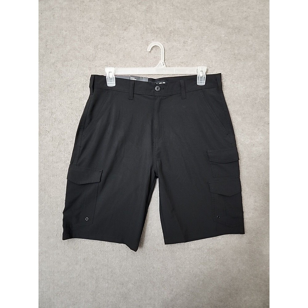 Iron Co Hybrid Cargo Shorts Mens 34 Black Performance Stretch Lightweight NEW